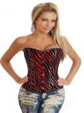 Corselet vermelho e preto/rajado - Cód.A2354