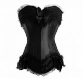 Corselet preto laço e renda - Cód.GT 1977