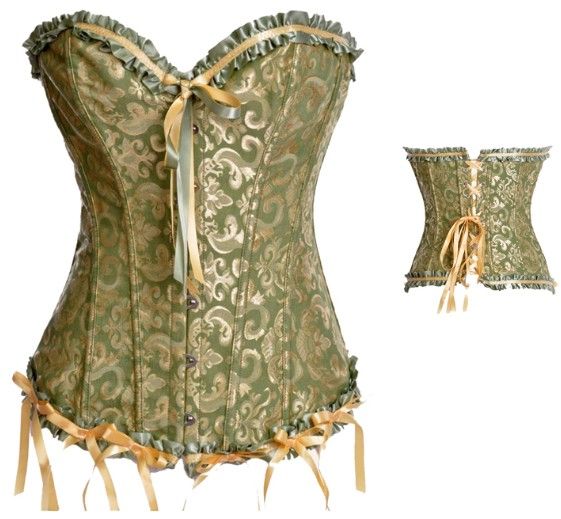 Corselet verde brocado - Cód. SFO 2626