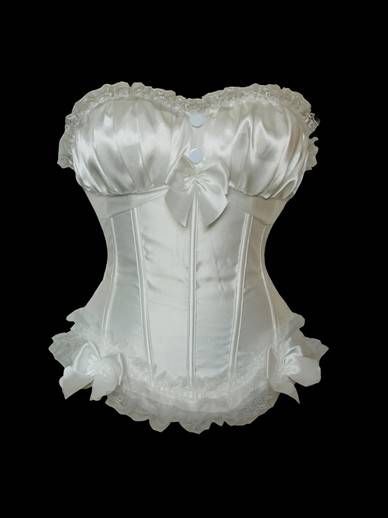 Corselet branco rendas e laços - Cód. SFO 01