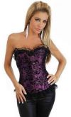 Corselet SM roxo brocado aveludado e rendas - Cód.A2158