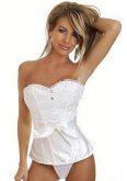 Corselet branco laço e renda - Cód. SFO 2301