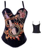 Corselet preto estampa Dragon - Cód. GT 3307