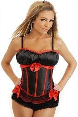 Corselet preto e vermelho - Cód.A2231