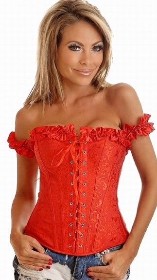 *ESGOTADO! Corselet vermelho/mangas caídas- Cód.A2578C