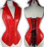 Corselet vermelho gola - Cód.A2608A