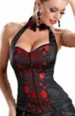 Corselet preto com vermelho - Cód.A2343