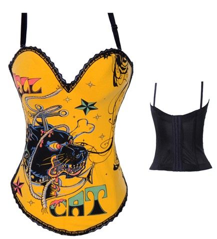 Corselet amarelo Estampa CAT - Cód. GT 3301