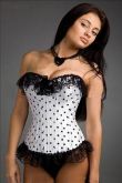 Corselet branco-bolinhas pretas - Cód.A2312