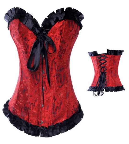 Corselet vermelho e preto oriental - Cód. GT 1745