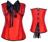 Corselet vermelho laçarote preto - Cód. GT 3265