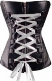 Corselet preto com zíper e trançados (Branco) - Cód.A2528E