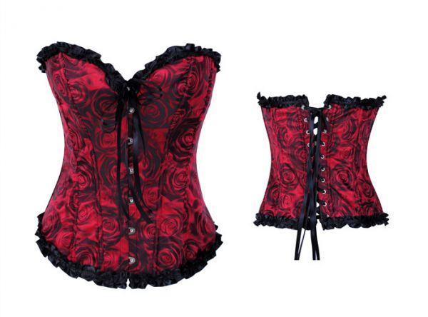 Corselet vermelho e preto - Cód. GT 2919