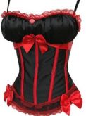 Corselet preto e vermelho - GT 0902