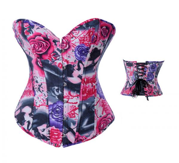 Corselet estampado de rosas- Cód.GT3271