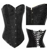 Corselet Preto Brocado - Cód. SFO 3237