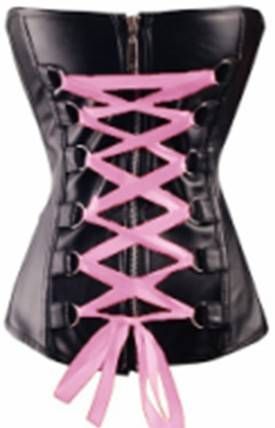 Corselet preto com zíper e trançados (ROSA) - Cód.A2528B