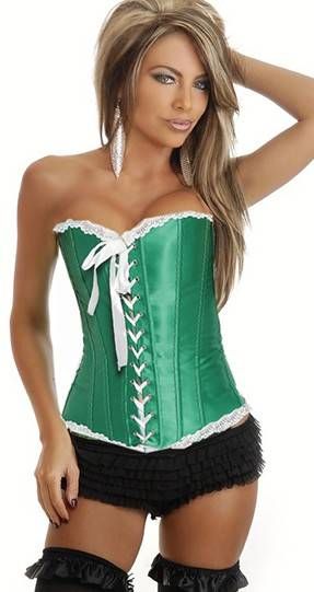 Corselet verde trançado branco - Cód. GT 1738