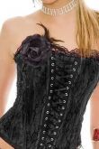 Corselet preto rendado-flor preta - Cód. GT 1964