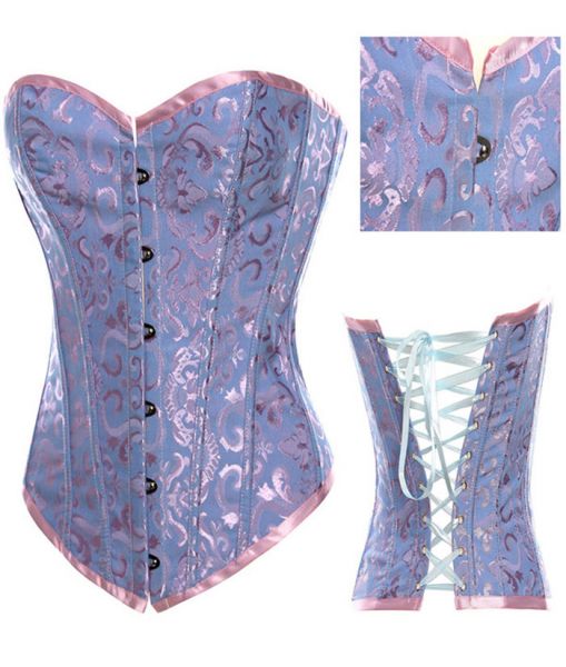 Corselet Azul brocado - Cód. GT 3236