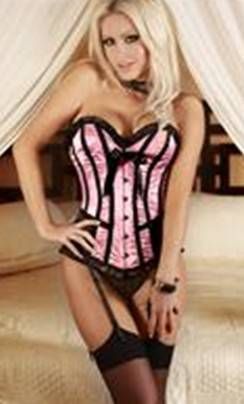 Corselet rosa laço preto - Cód.A2245