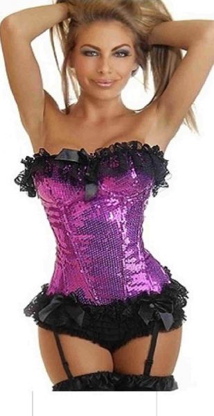 Corselet Roxo paetês - Cód. GT 3294