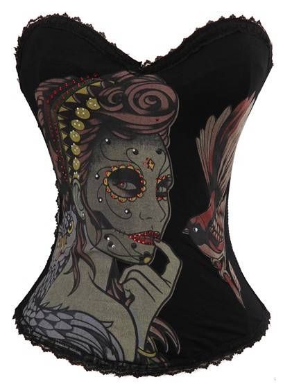 ESGOTADO! Corselet Caveira Mexicana- Silviane Moon - Cód. GT 1701