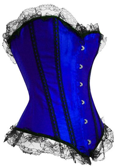 Corselet azul rendas pretas - Cód. SFO 8018