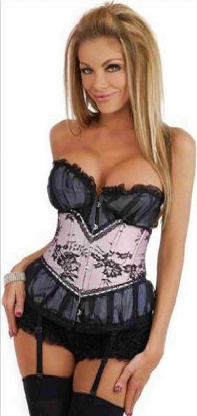 Corselet rosa com preto - Cód.A2223