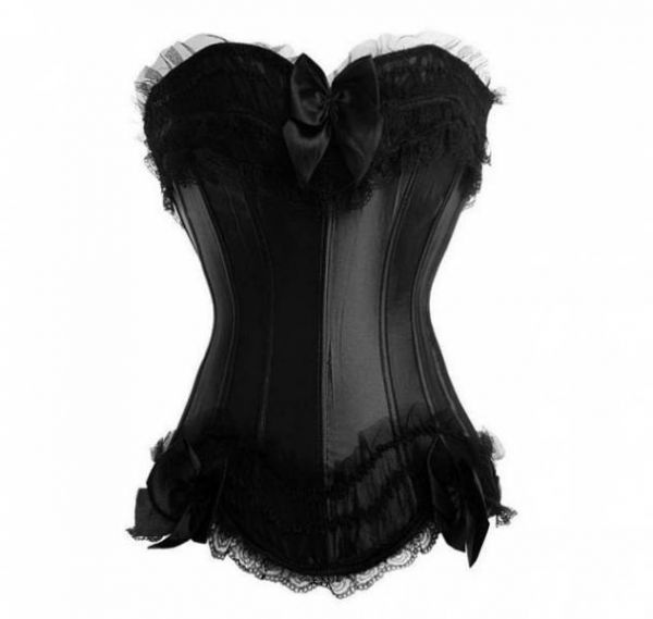 Corselet preto laço e renda - Cód.GT 1977