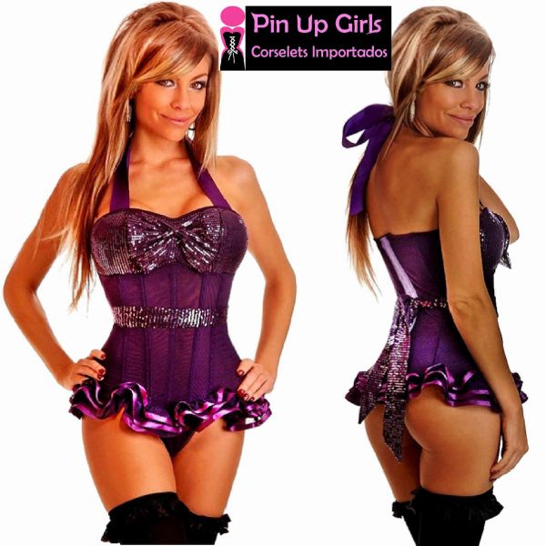 Corselet glamour ROXO - Cód. PUG 1492