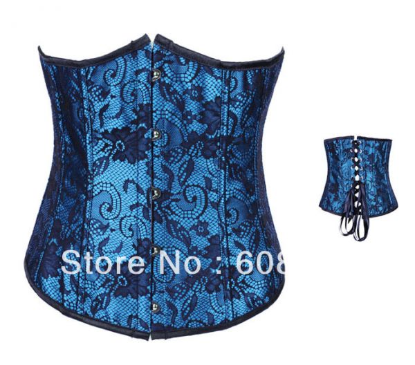 Corselet azul rendado - Cód. GT 2689A