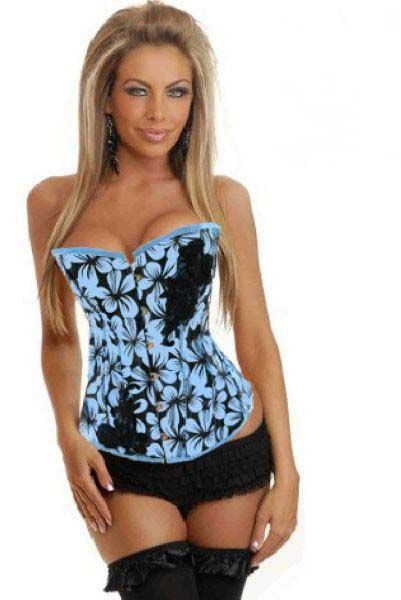 Corselet azul flores - Cód. GT 3313