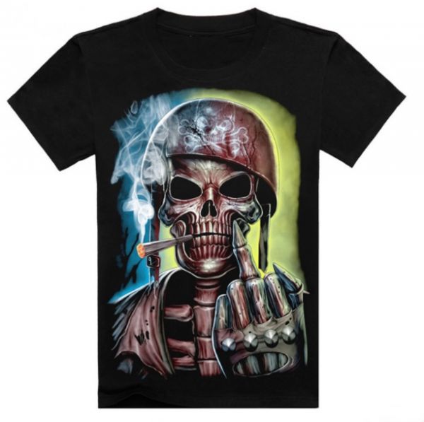 Camiseta Caveira Fumando - Vermelha