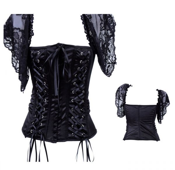 Corselet preto Mangas - Cód. GT3347