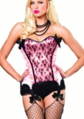 Corselet rosa/detalhes pretos - Cód.A2379-ROSA