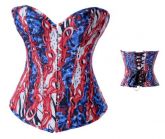 Corselet estampa azul e vermelho - Cód.GT3274